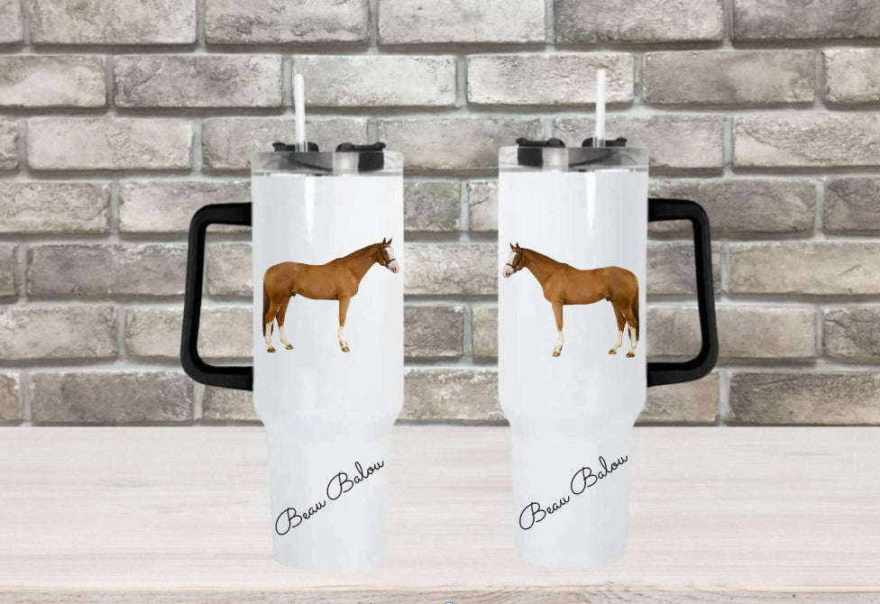 BEAU BALOU 40oz Double Insulated Travel Mug with Handle