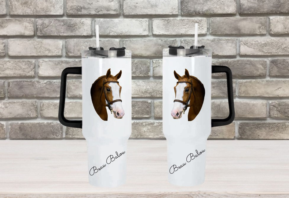 BEAU BALOU 40oz Double Insulated Travel Mug with Handle