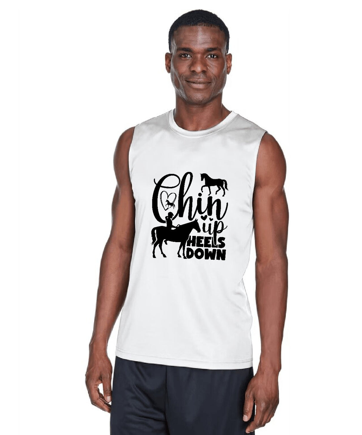 Chin Up Heels Down Design 2 - Tank Top