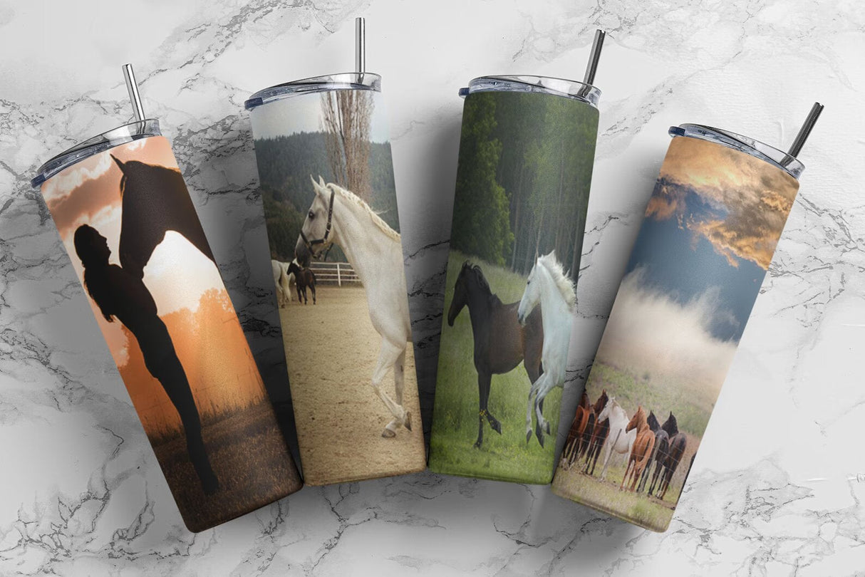 Equestrian 20oz Skinny Tumbler - Design 17