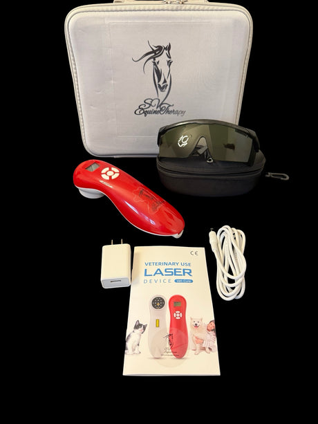 Portable low-level laser therapy kit with safety glasses