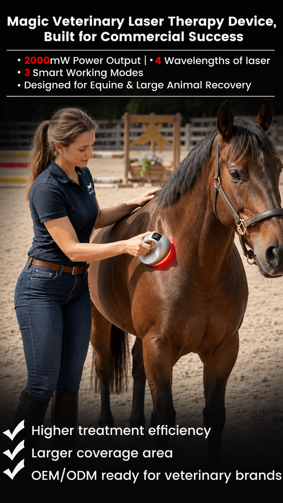 SV Equine Therapy Vet-Cure Max – Multi-Wavelength Handheld Laser Therapy Device for Horses