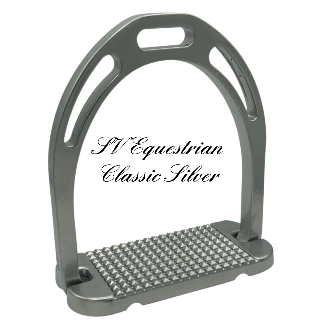 SCRATCH & DENT SV EQUESTRIAN - CLASSIC SILVER ALUMINUM STIRRUPS (NEW DESIGN)