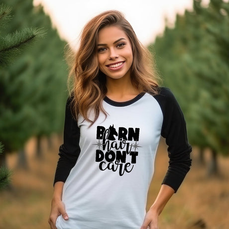 Barn Hair Don't Care - Raglan 3/4 Sleeve Shirt