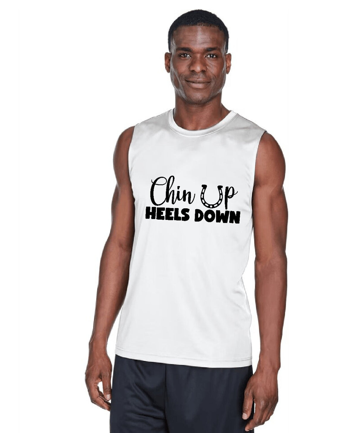Chin Up Heels Down Design 4- Tank Top