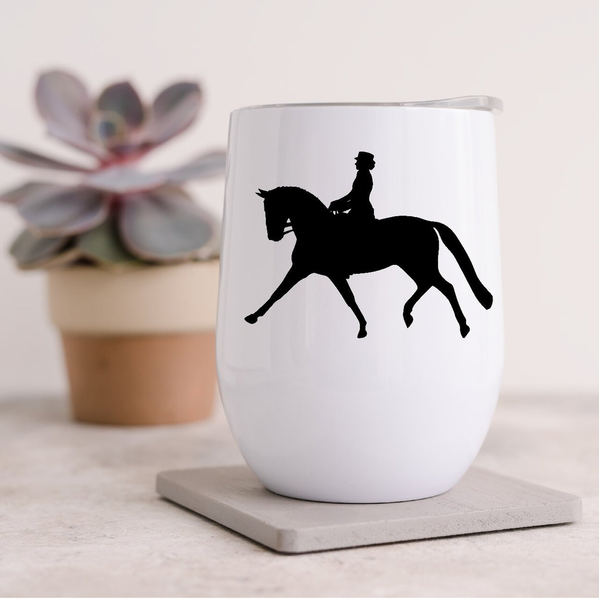 Dressage Extended Trot 12oz Insulated Wine Tumbler
