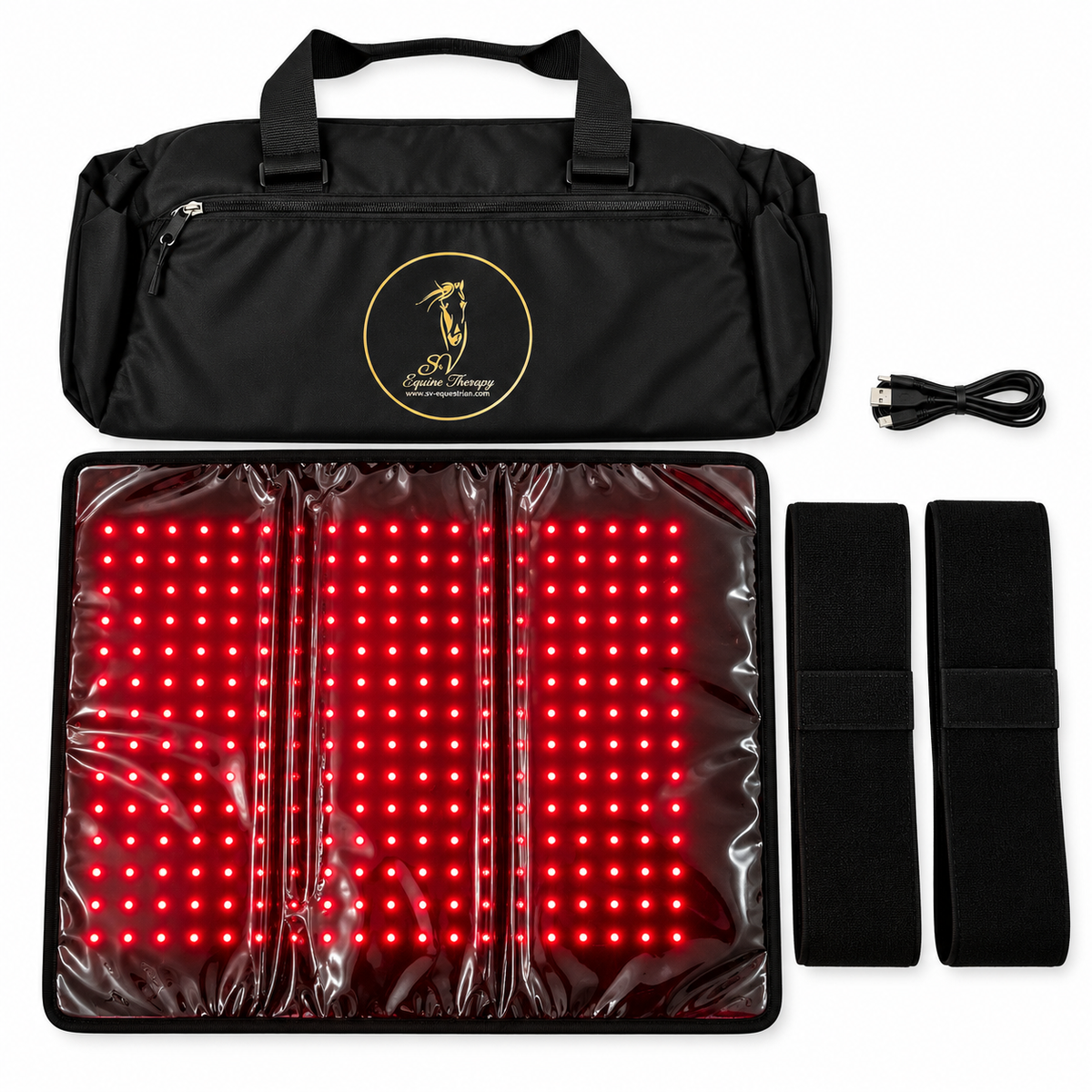 SV Equine Therapy ACTIVE Large Square LED Light Therapy Pad – Red & Infrared Relief for Back, Neck, Shoulders & Core