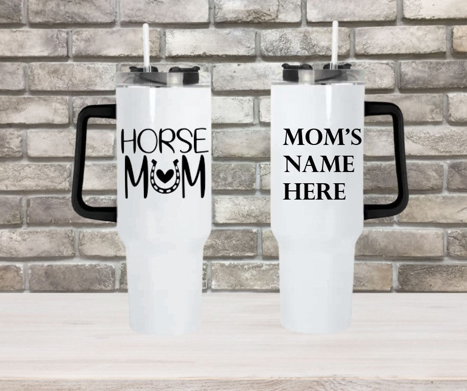 I'm Not A Regular Mom, I'm A Horse Mom -  40oz Double Insulated Travel Mug with Handle