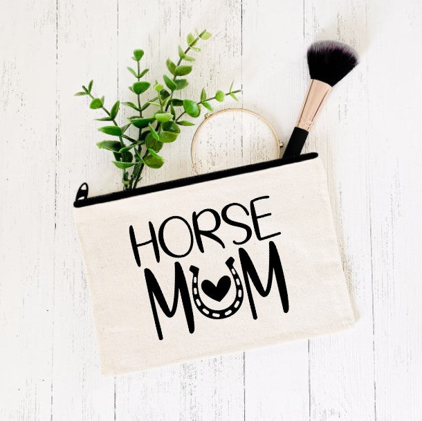 Horse Mum - Zipper Bags for Cosmetics, Pencils or Show Cash