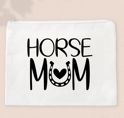 Horse Mum - Zipper Bags for Cosmetics, Pencils or Show Cash