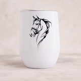 Horse Silhouette Design 4 12oz Insulated Wine Tumbler