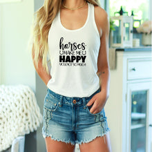 Load image into Gallery viewer, Horses Make Me Happy Design 1 Tank Top
