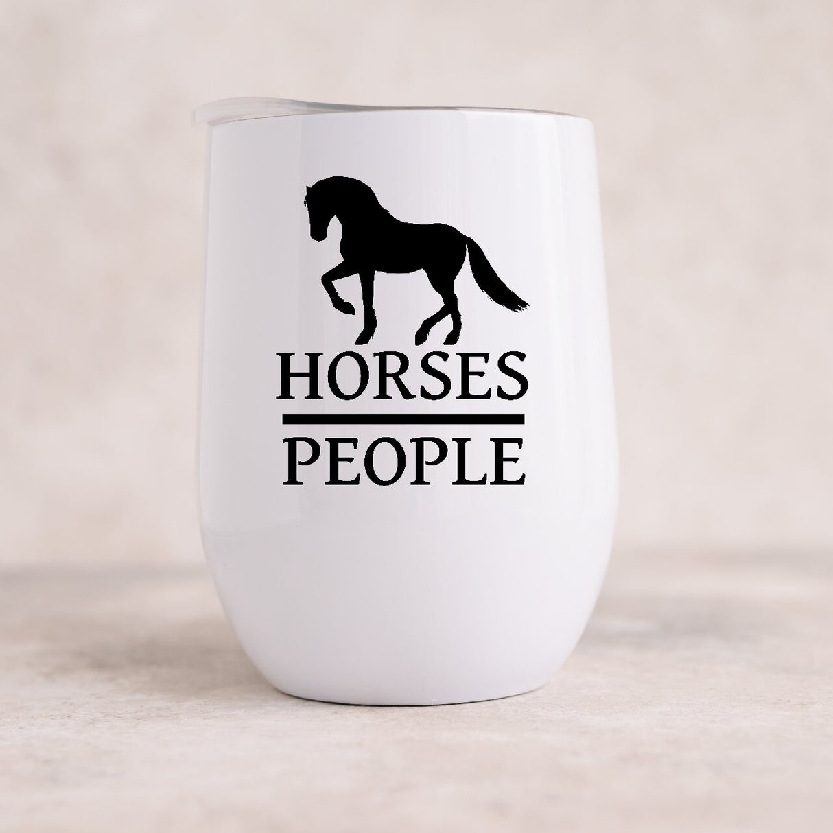 Horses Over People 12oz Insulated Wine Tumbler