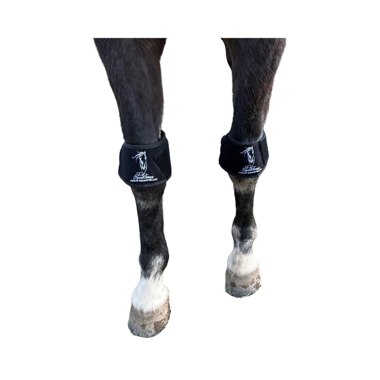 Horse hoof wrapped in red light therapy pad”

“Infrared LED pad treating coronary band inflammation”
“Infrared LED pad treating knee inflammation”
“Cordless hoof LED therapy device with Velcro fastening”