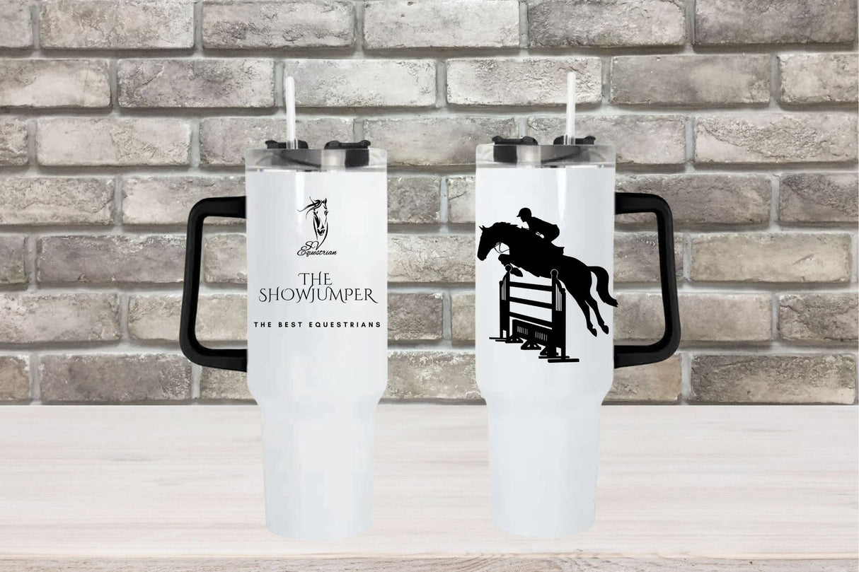 The Showjumper ~ The Best Equestrians  - 40oz Double Insulated Travel Mug with Handle