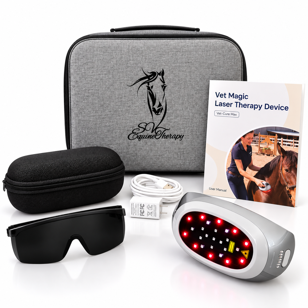 SV Equine Therapy Vet-Cure Max – Multi-Wavelength Handheld Laser Therapy Device for Horses
