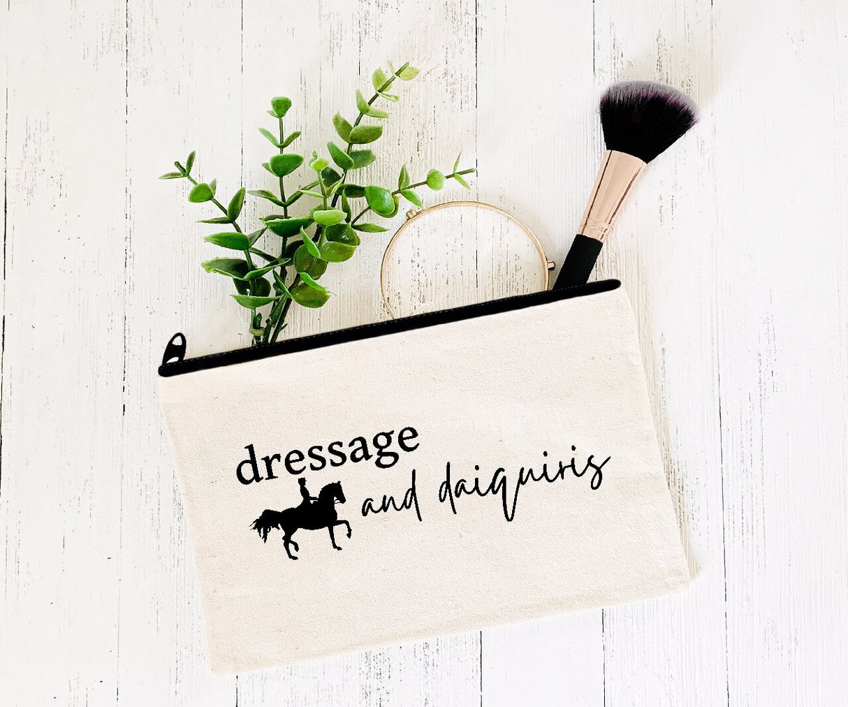 Dressage and Daiquiris - Zipper Bags for Cosmetics, Pencils or Show Cash