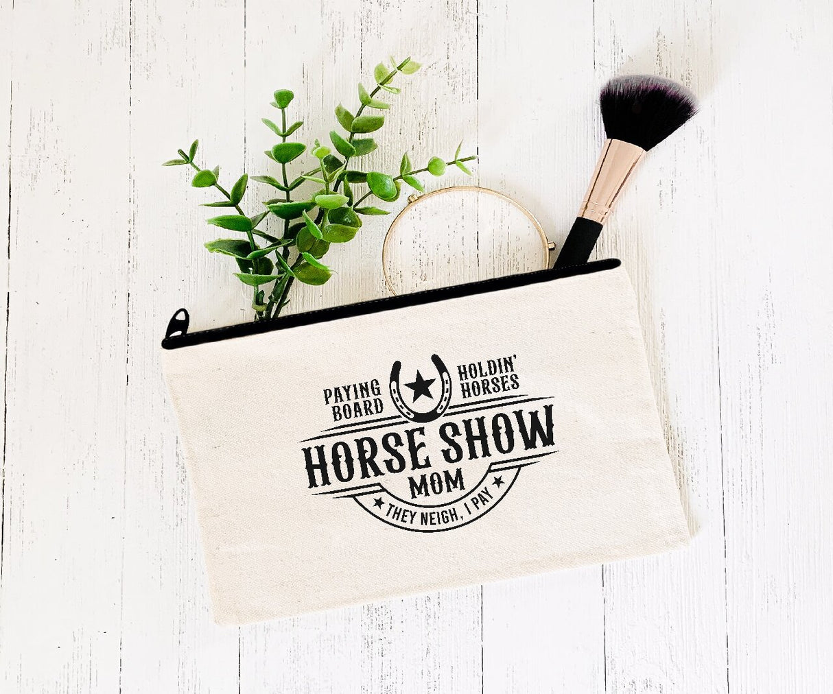 Horse Show Mom - Zipper Bags for Cosmetics, Pencils or Show Cash