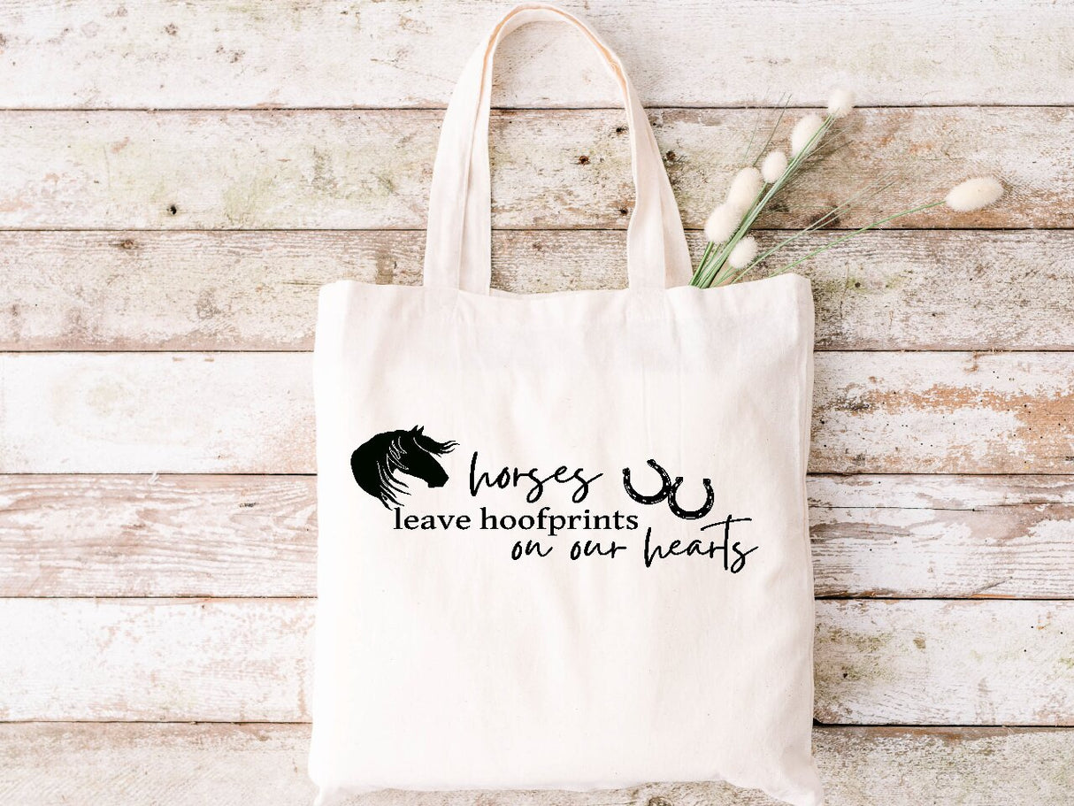 Horses Leave Hoofprints On Our Heart - Tote Bag