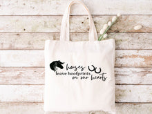 Load image into Gallery viewer, Horses Leave Hoofprints On Our Heart - Tote Bag
