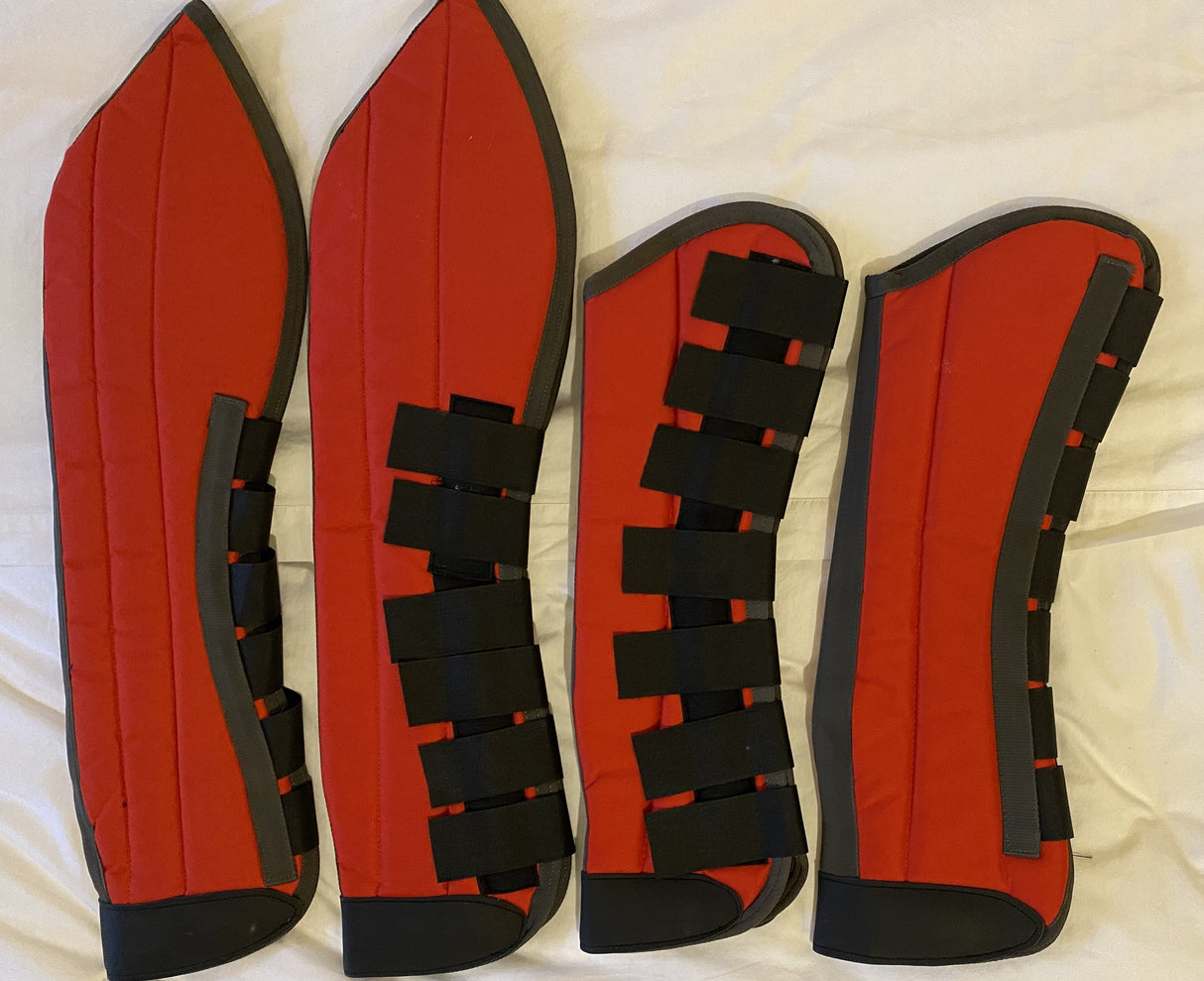 Requisite Extended Red with Grey Trim Shipping Boots.