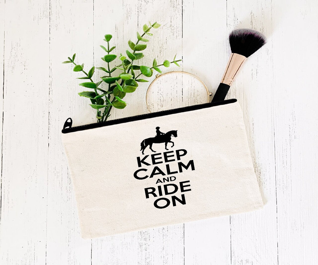 Keep Calm & Ride On - Zipper Bags for Cosmetics, Pencils or Show Cash